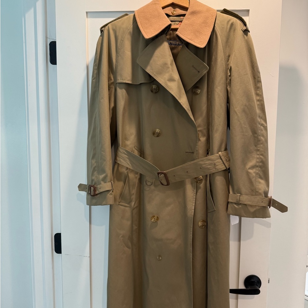 Brooks Brothers Khaki Double-Breasted Trench Coat